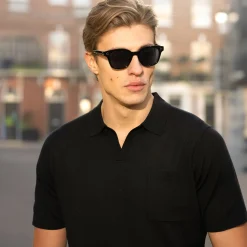 Bellagio Buttonless Short Sleeve Merino Polo-Collars & Co Sale