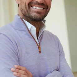 Cashmere Touch Australian Merino Quarter Zip-Collars & Co Sale