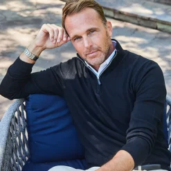 Cashmere Touch Australian Merino Quarter Zip Sweater-Collars & Co Outlet