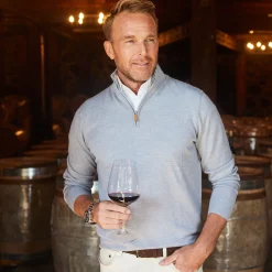 Cashmere Touch Australian Merino Quarter Zip Sweater-Collars & Co Discount