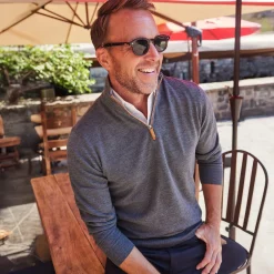 Cashmere Touch Australian Merino Quarter Zip Sweater-Collars & Co Outlet