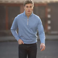 Cloud Textured Quarter Zip Pullover-Collars & Co New