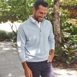 Cloud Textured Quarter Zip Pullover-Collars & Co
