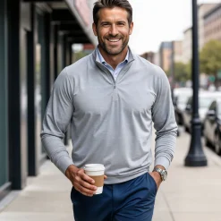 DriRelease® Performance Pullover Light Grey-Collars & Co Clearance