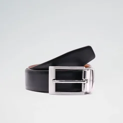 Leather Belt with Nickel Buckle-Collars & Co Sale
