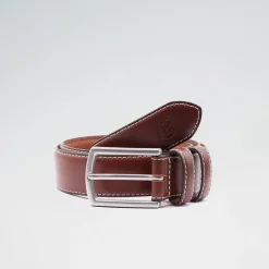 Leather with White Stitch Belt-Collars & Co Online