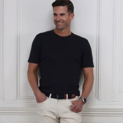 Lucca Luxury Touch Cotton and Silk T-Shirt-Collars & Co Clearance