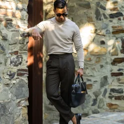 Luxury Touch Cotton and Cashmere Crew Neck Sweater-Collars & Co Outlet