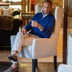 Luxury Touch Cotton and Cashmere Quarter Zip Sweater-Collars & Co Discount