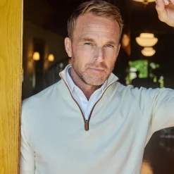 Luxury Touch Cotton and Cashmere Quarter Zip Sweater-Collars & Co Best