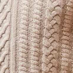 Napoli Cable Knit Quarter Zip Wool & Cashmere Sweater Oatmeal-Collars & Co Best