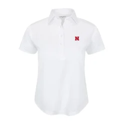 Nebraska Women's Cap Sleeve Semi Spread Polo-Collars & Co Outlet