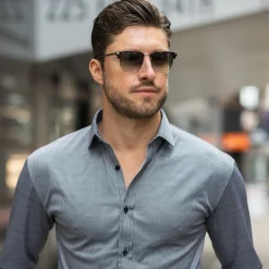 Quattro Flex Dress Shirt with Semi-Spread Collar-Collars & Co Online