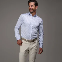 Quattro Flex Dress Shirt with Semi-Spread Collar-Collars & Co Clearance