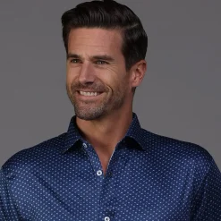 Quattro Flex Dress Shirt with Semi-Spread Collar Polo-Collars & Co Hot
