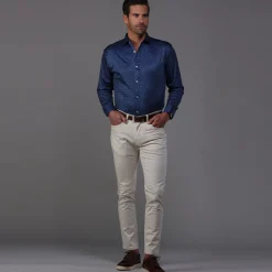 Quattro Flex Dress Shirt with Semi-Spread Collar Polo-Collars & Co Hot