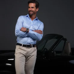 Quattro Flex Dress Shirt with Semi-Spread Collar-Collars & Co Outlet