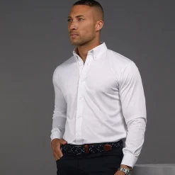 Quattro Flex Dress Shirt with Button Down Collar-Collars & Co