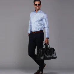Quattro Flex Dress Shirt with Semi-Spread Collar-Collars & Co Best