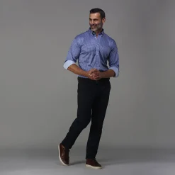 Quattro Flex Dress Shirt with Button Down Collar-Collars & Co Outlet