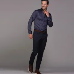 Quattro Flex Dress Shirt with Semi-Spread Collar-Collars & Co Clearance