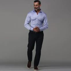 Quattro Flex Dress Shirt with Semi-Spread Collar-Collars & Co New