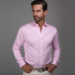 Quattro Flex Dress Shirt with Semi-Spread Collar-Collars & Co
