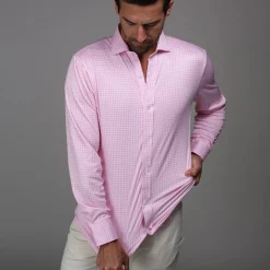 Quattro Flex Dress Shirt with Semi-Spread Collar-Collars & Co