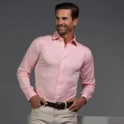 Quattro Flex Dress Shirt with Semi-Spread Collar-Collars & Co Discount