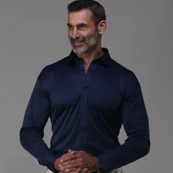 Quattro Flex Dress Shirt with Semi-Spread Collar-Collars & Co Hot