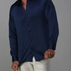Quattro Flex Dress Shirt with Semi-Spread Collar-Collars & Co Hot