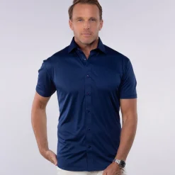 Quattro Flex Short Sleeve Button Down-Collars & Co Hot