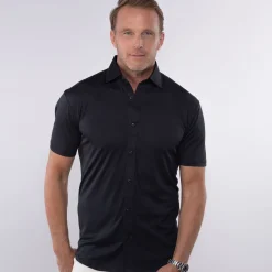 Quattro Flex Short Sleeve Button Down-Collars & Co Discount