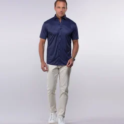 Quattro Flex Short Sleeve Button Down-Collars & Co Hot