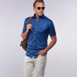 Quattro Flex Short Sleeve Button Down-Collars & Co Hot