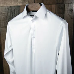 Semi-Spread Collar Polo Long Sleeve-Collars & Co Online