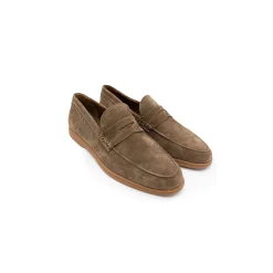 Sigaro Penny Loafers in Dark Tobacco Suede-Collars & Co Hot