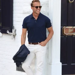 The Maranello Cotton & Silk Three Button Polo - Tailored Fit-Collars & Co Outlet