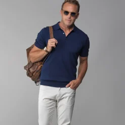 The Maranello Cotton & Silk Three Button Polo - Tailored Fit-Collars & Co Outlet