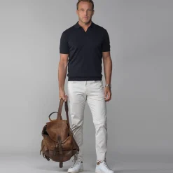 The Maranello Cotton & Silk Buttonless Polo - Tailored Fit-Collars & Co Outlet