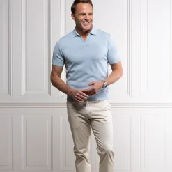 The Maranello Cotton & Silk Buttonless Polo - Tailored Fit-Collars & Co