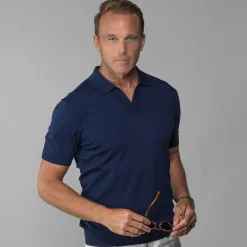 The Maranello Cotton & Silk Buttonless Polo - Tailored Fit-Collars & Co Best
