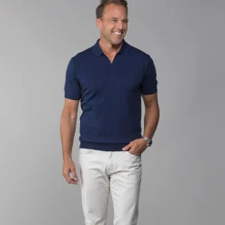The Maranello Cotton & Silk Buttonless Polo - Tailored Fit-Collars & Co Best