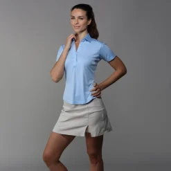 Women's Cap Sleeve Semi Spread Polo-Collars & Co New