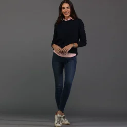 Women's Sleeveless Semi Spread Polo-Collars & Co Outlet