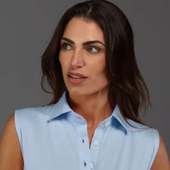 Women's Sleeveless Semi Spread Polo-Collars & Co Sale