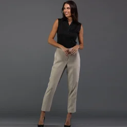 Women's Sleeveless Semi Spread Polo-Collars & Co Sale